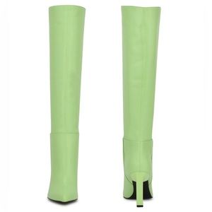 Nine West Women’s Eardy 3 Green Faux Leather Knee-High Boots Size 12 unworn